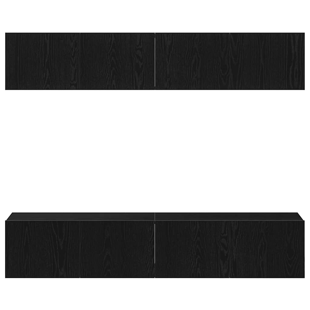 Σετ επίπλου τηλεόρασης 4 pcs Μαύρη Οξυά 80 x 30 x 30 εκ
