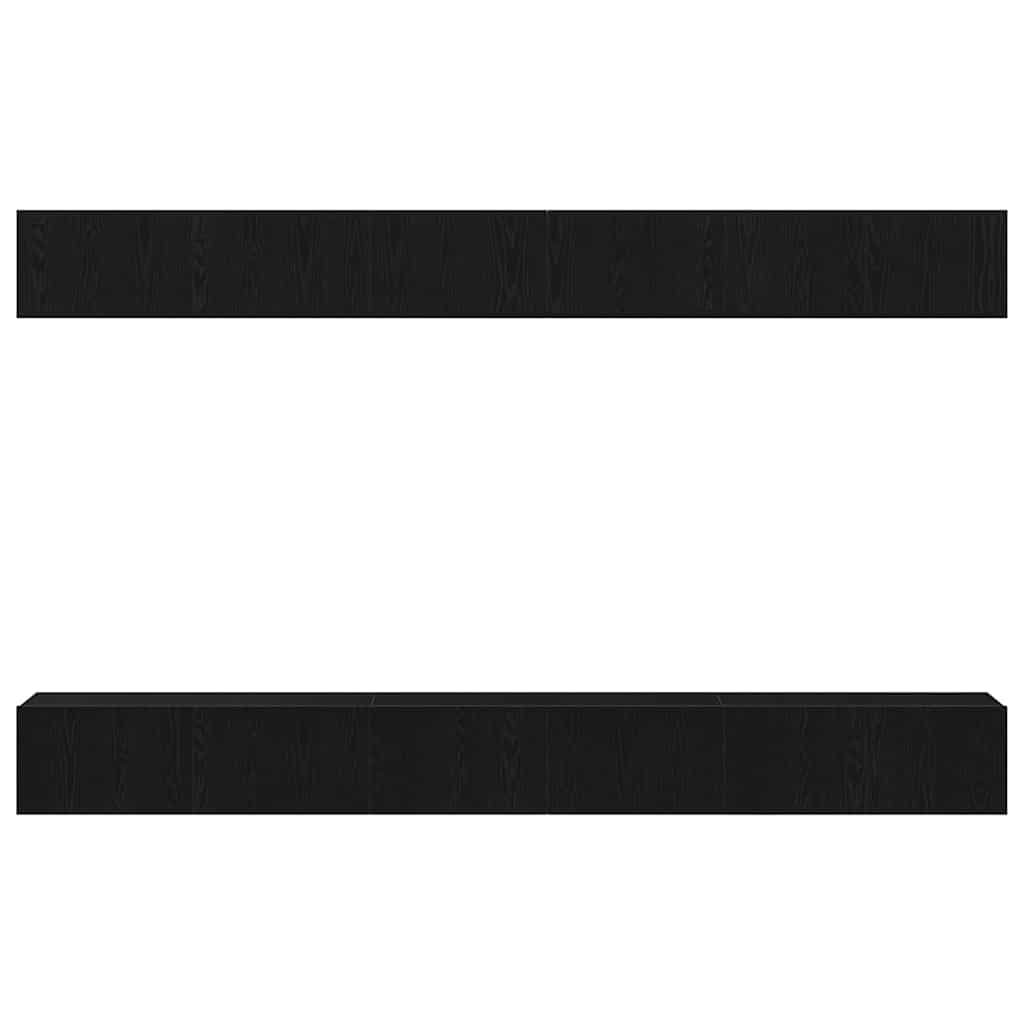 Σετ επίπλου τηλεόρασης Επιτοίχιο Μαύρη Οξυά Επεξεργασμένο ξύλο