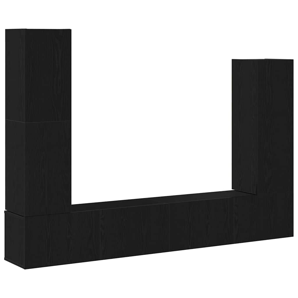 Σετ επίπλου τηλεόρασης 6 pcs Μαύρη Οξυά Επεξεργασμένο ξύλο - Pakobazaar