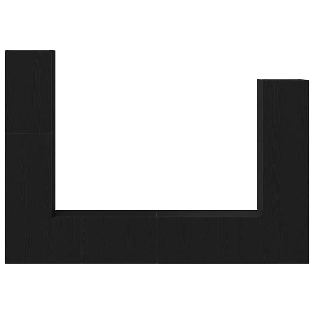 Σετ επίπλου τηλεόρασης 6 pcs Μαύρη Οξυά Επεξεργασμένο ξύλο - Pakobazaar