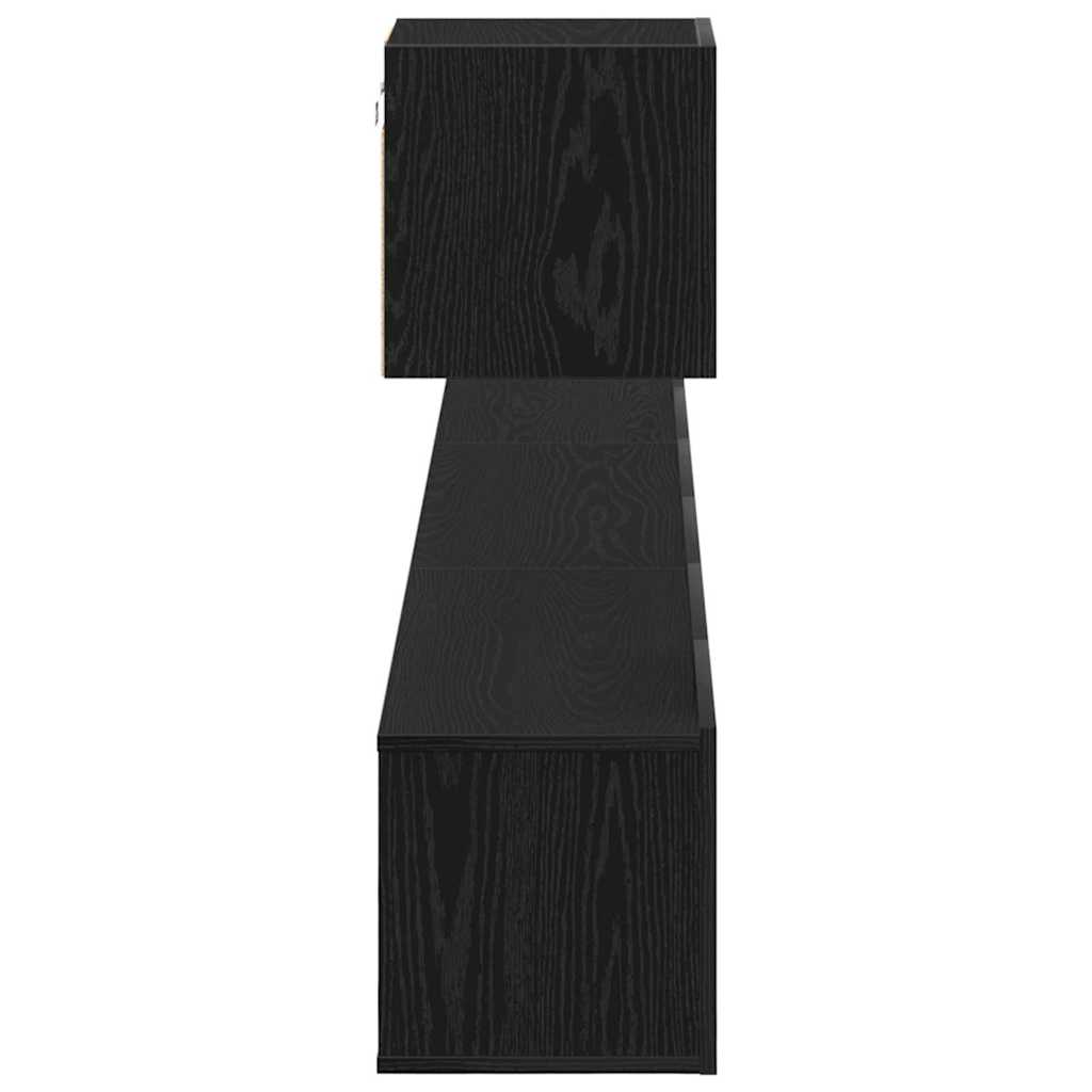 Σετ επίπλου τηλεόρασης Επιτοίχιο Μαύρη Οξυά Επεξεργασμένο ξύλο
