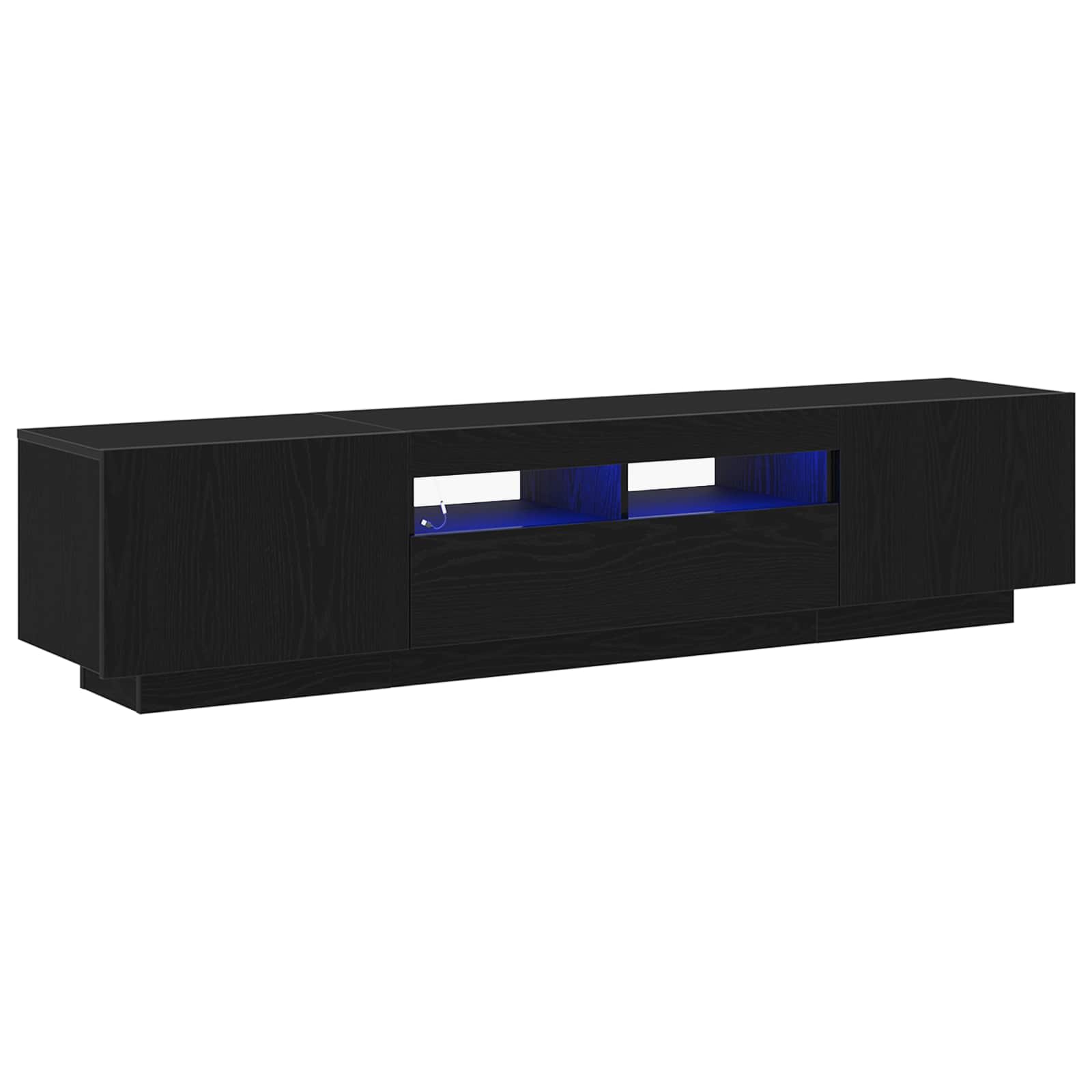 Σετ επίπλου τηλεόρασης Επιτοίχιο 2 pcs Μαύρο 180 x 35 x 40 εκ - Pakobazaar