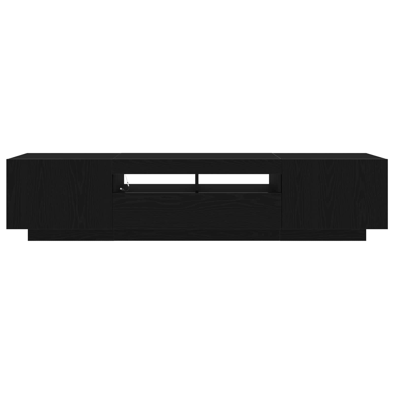 Σετ επίπλου τηλεόρασης Επιτοίχιο 2 pcs Μαύρο 180 x 35 x 40 εκ - Pakobazaar