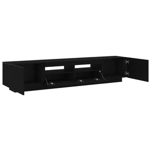 Σετ επίπλου τηλεόρασης Επιτοίχιο 2 pcs Μαύρο 200 x 35 x 40 εκ. - Pakobazaar