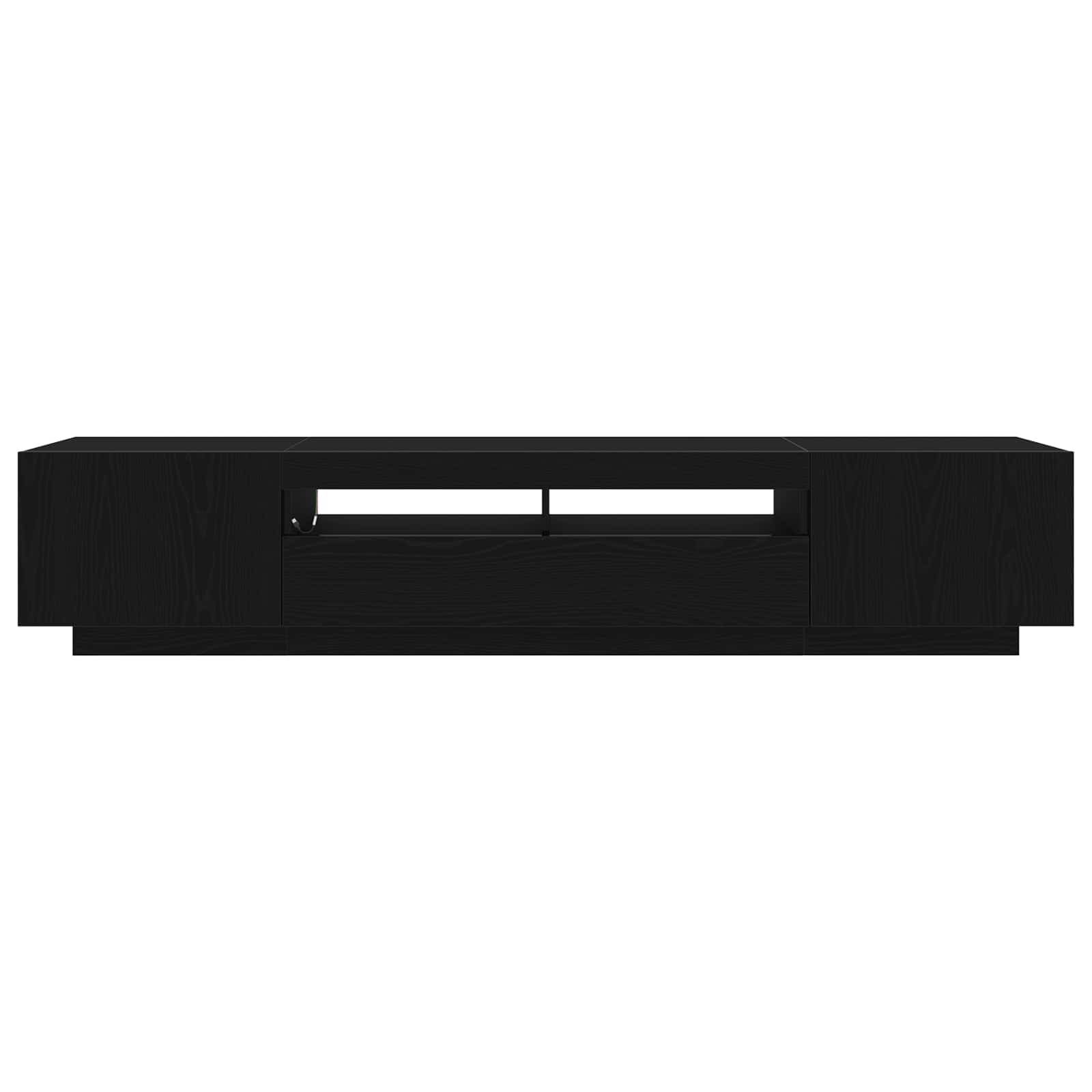 Σετ επίπλου τηλεόρασης Επιτοίχιο 2 pcs Μαύρο 200 x 35 x 40 εκ. - Pakobazaar