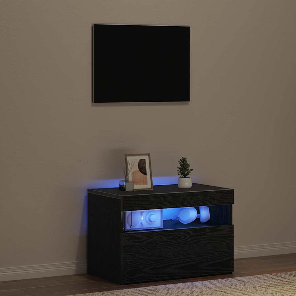 Κομοδίνο Μαύρη Οξυά 60 x 35 x 40 εκ. Επεξεργασμένο ξύλο