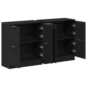 Πλαϊνό γραφείο 2 pcs Μαύρη Οξυά 60 x 30 x 70 εκ. - Pakobazaar