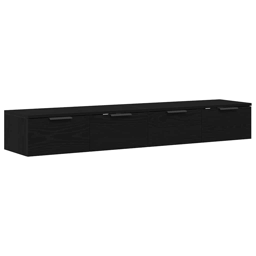 Ντουλάπα τοίχου με συρτάρι 2 pcs Μαύρη Οξυά 68 x 30 x 20 εκ.