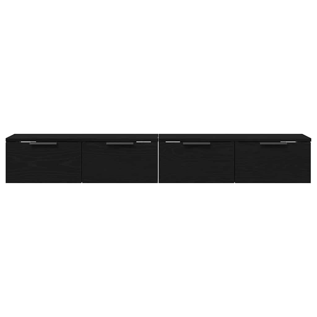 Ντουλάπα τοίχου με συρτάρι 2 pcs Μαύρη Οξυά 68 x 30 x 20 εκ.