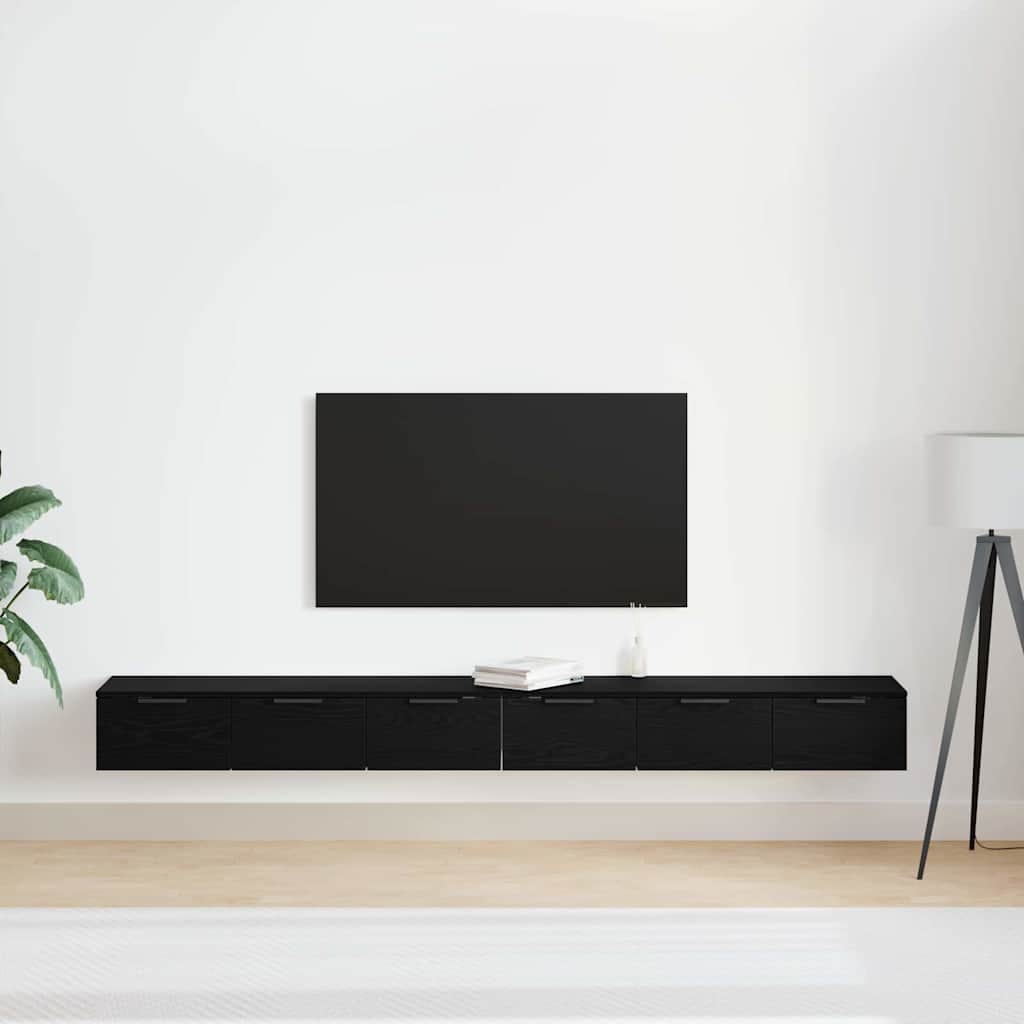 Ντουλάπα τοίχου με συρτάρι 2 pcs Μαύρη Οξυά 102 x 30 x 20 εκ. - Pakobazaar