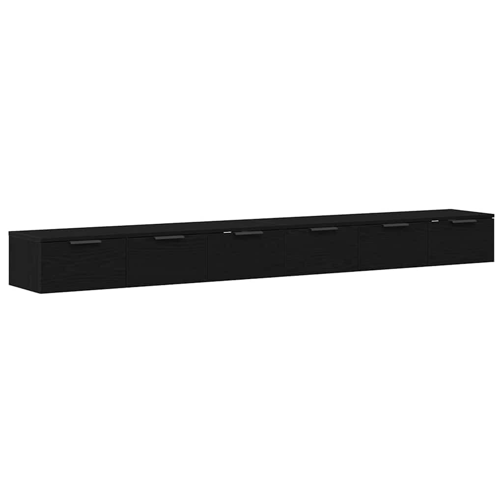 Ντουλάπα τοίχου με συρτάρι 2 pcs Μαύρη Οξυά 102 x 30 x 20 εκ. - Pakobazaar