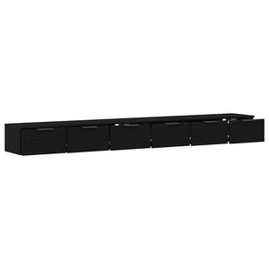 Ντουλάπα τοίχου με συρτάρι 2 pcs Μαύρη Οξυά 102 x 30 x 20 εκ. - Pakobazaar