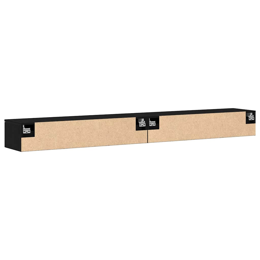 Ντουλάπα τοίχου με συρτάρι 2 pcs Μαύρη Οξυά 102 x 30 x 20 εκ. - Pakobazaar