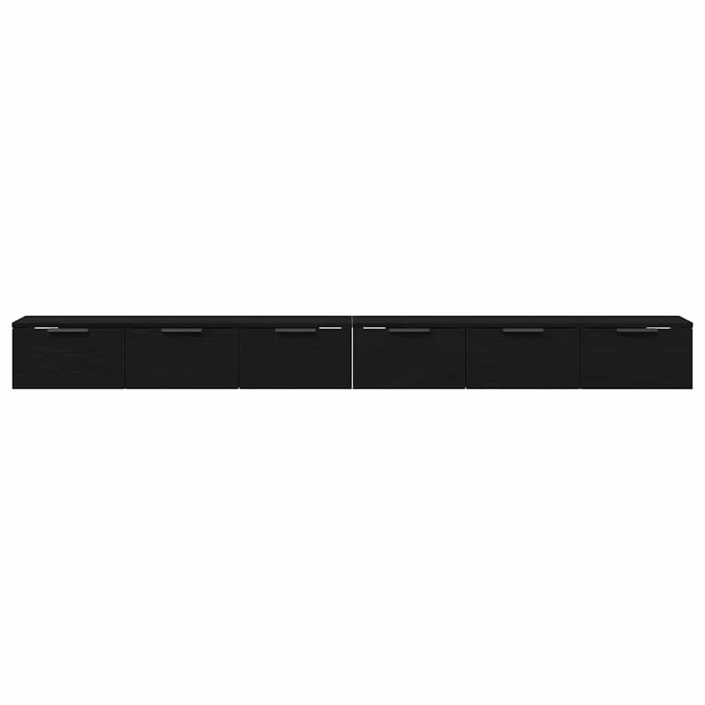 Ντουλάπα τοίχου με συρτάρι 2 pcs Μαύρη Οξυά 102 x 30 x 20 εκ. - Pakobazaar