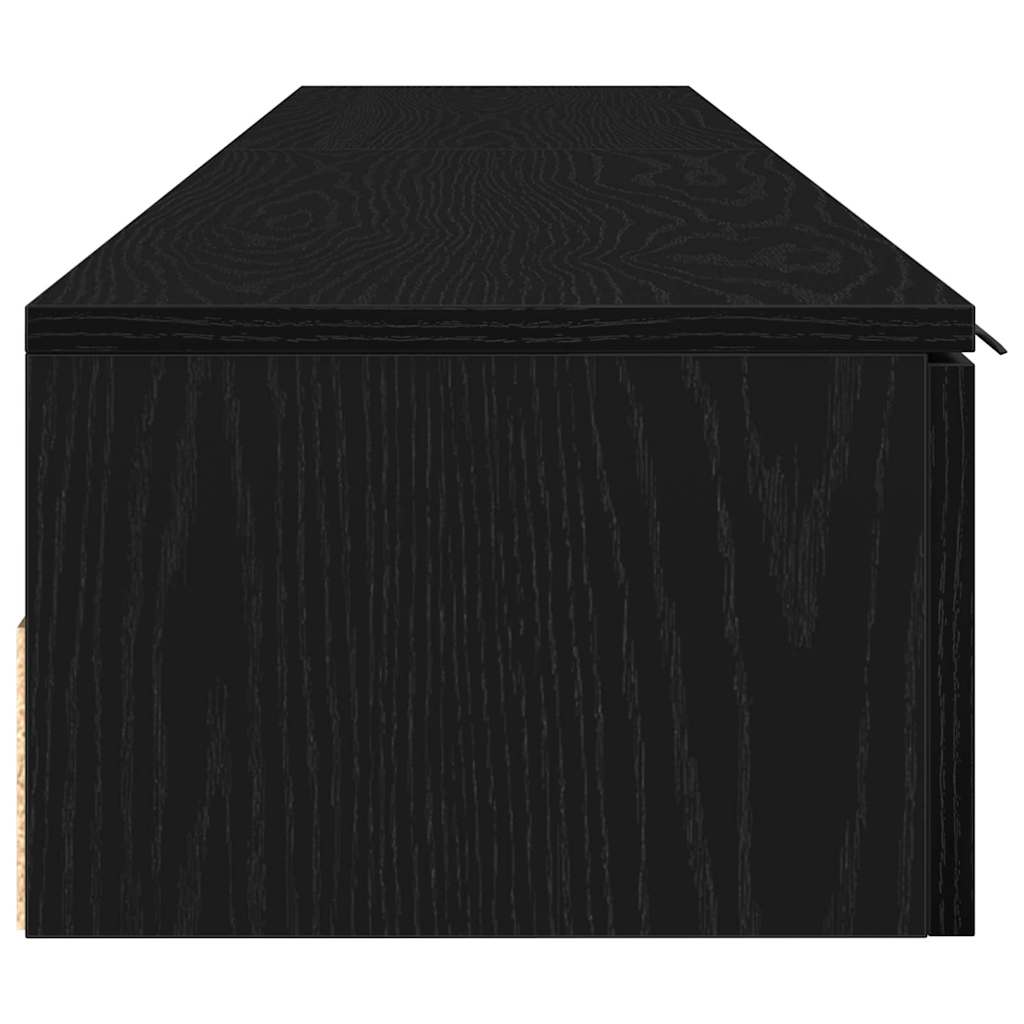 Ντουλάπα τοίχου με συρτάρι 2 pcs Μαύρη Οξυά 102 x 30 x 20 εκ. - Pakobazaar