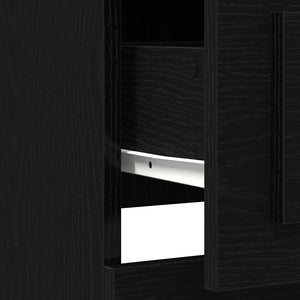 Βιβλιοθήκη Μαύρη Οξυά 132 x 35.5 x 103.5 εκ Επεξεργασμένο Ξύλο