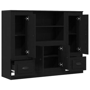 Βιβλιοθήκη Μαύρη Οξυά 132 x 35.5 x 103.5 εκ Επεξεργασμένο Ξύλο
