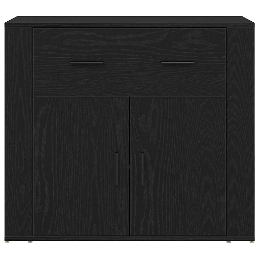 Highboard Μαύρη Οξυά 80 x 33 x 150 εκ Επεξεργασμένο ξύλο - Pakobazaar