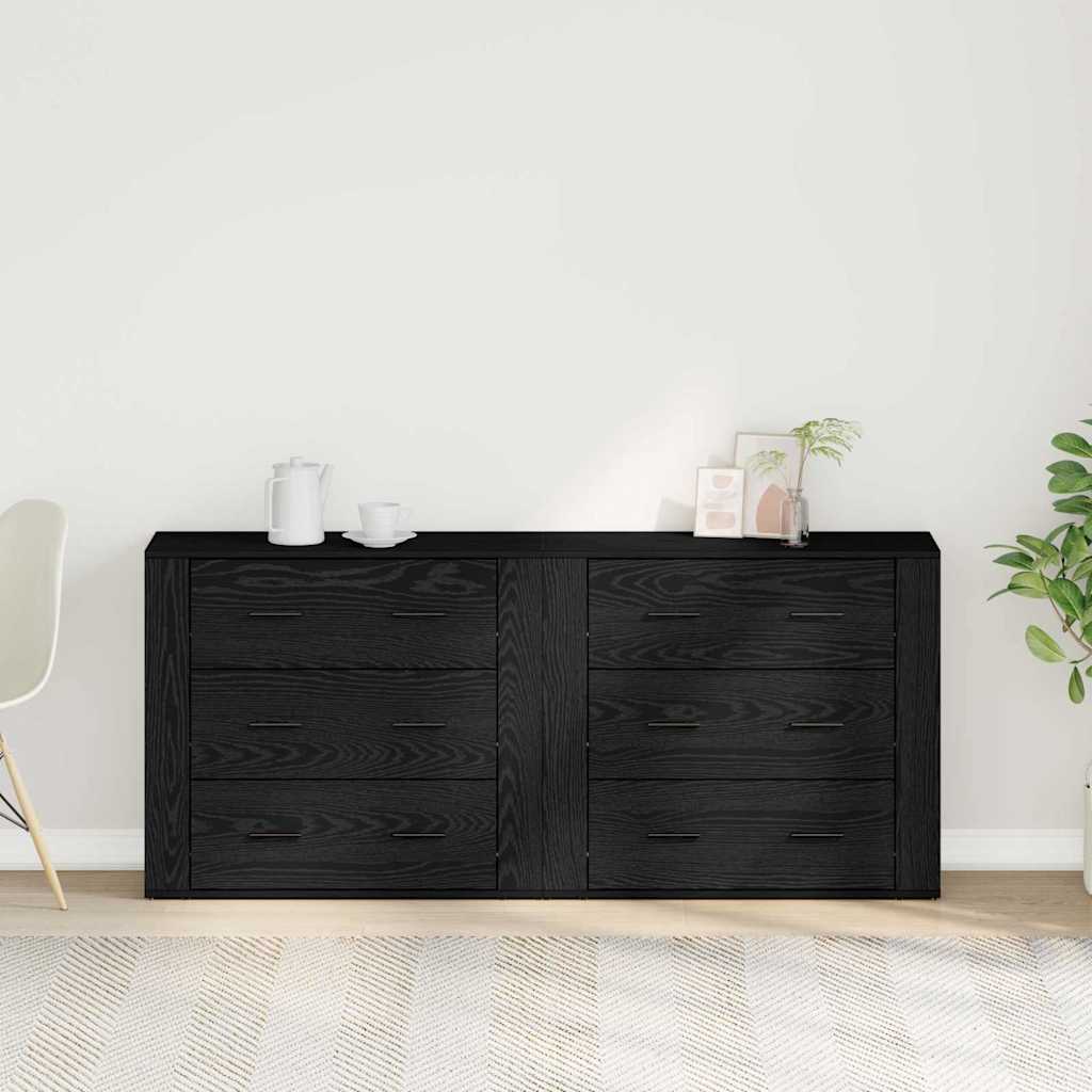 Πλαϊνό γραφείο Μαύρη Οξυά 160 x 33 x 70 εκ. Επεξεργασμένο ξύλο - Pakobazaar