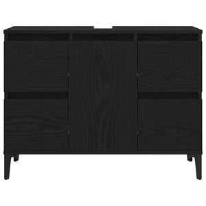 Σετ Επίπλων Μπάνιου 3 τμχ. Μαύρη Οξυά 30 x 30 x 180 cm
