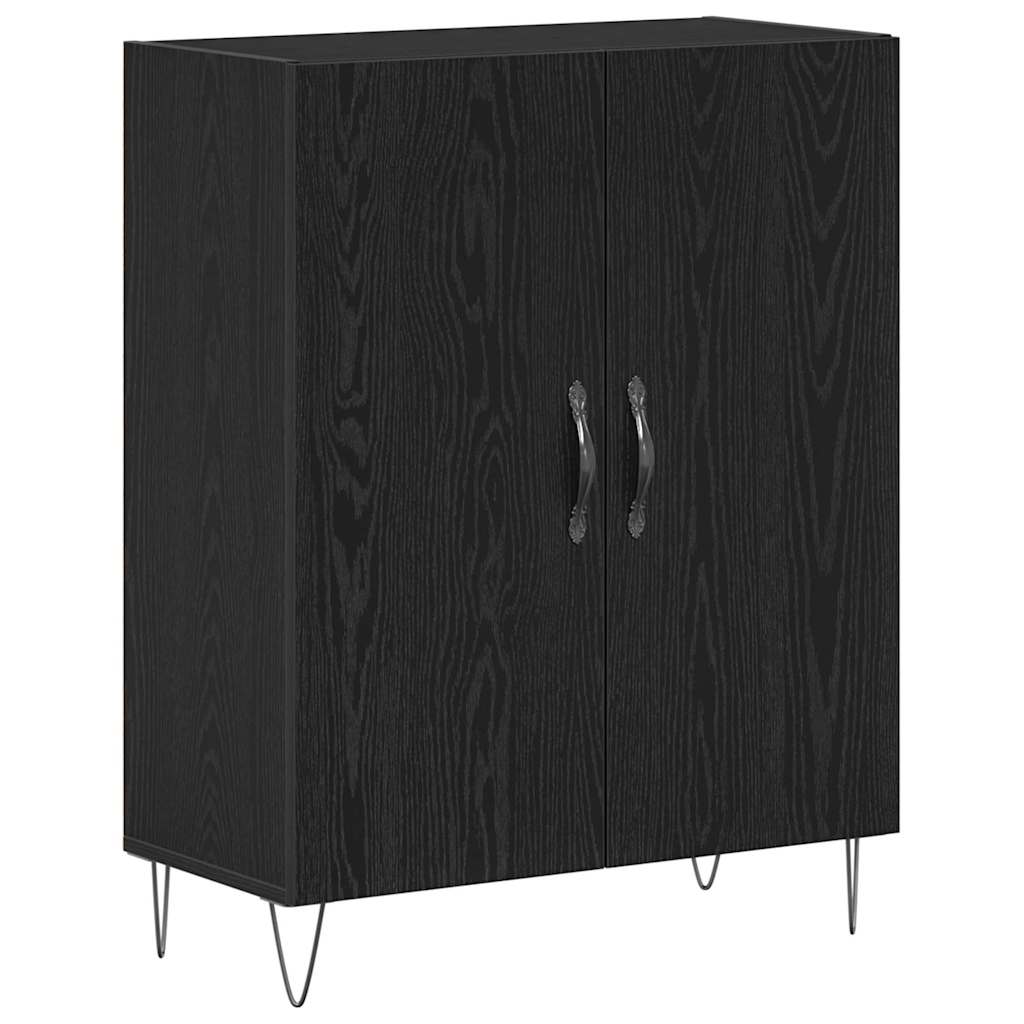 Highboard 2 pcs Μαύρη Οξυά Επεξεργασμένο ξύλο - Pakobazaar
