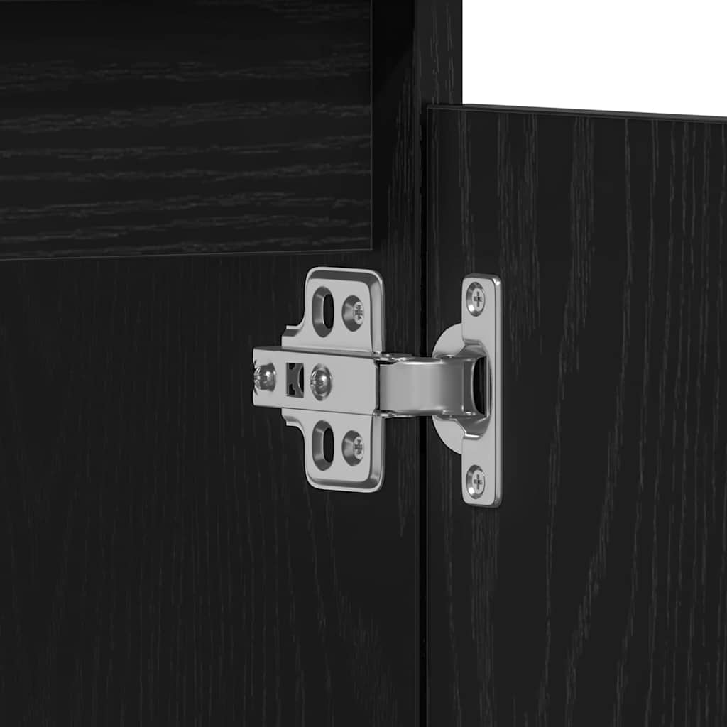 Σετ Επίπλων Μπάνιου με πόρτα 3 pcs Μαύρη Οξυά 30 x 30 x 190 εκ