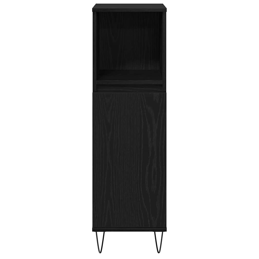 Σετ Επίπλων Μπάνιου με πόρτα 3 pcs Μαύρη Οξυά 30 x 30 x 190 εκ