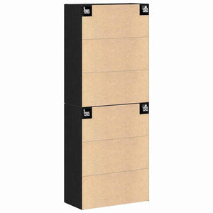 Τοίχου Ντουλάπα Επιτοίχιο 2 pcs Μαύρη Οξυά 69,5 x 34 x 90 εκ. - Pakobazaar