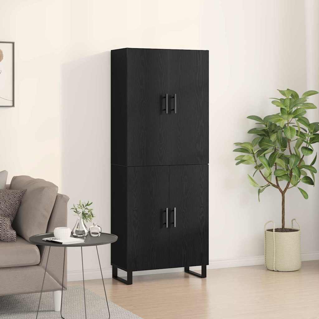 Highboard 2 pcs Μαύρη δρυς 69,5 x 34 x 180 εκ.