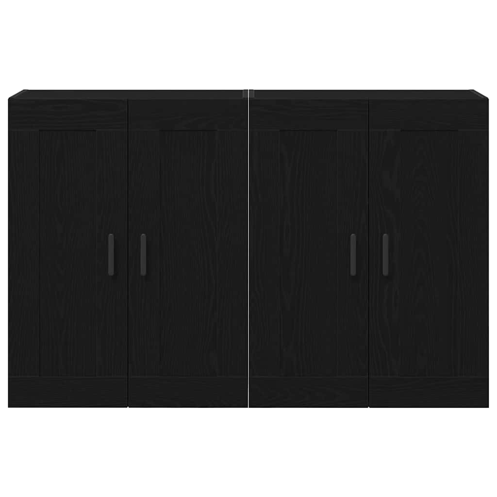 Ντουλάπα τοίχου Επιτοίχιο 2 pcs Μαύρη Οξυά 69,5 x 34 x 90 εκ.