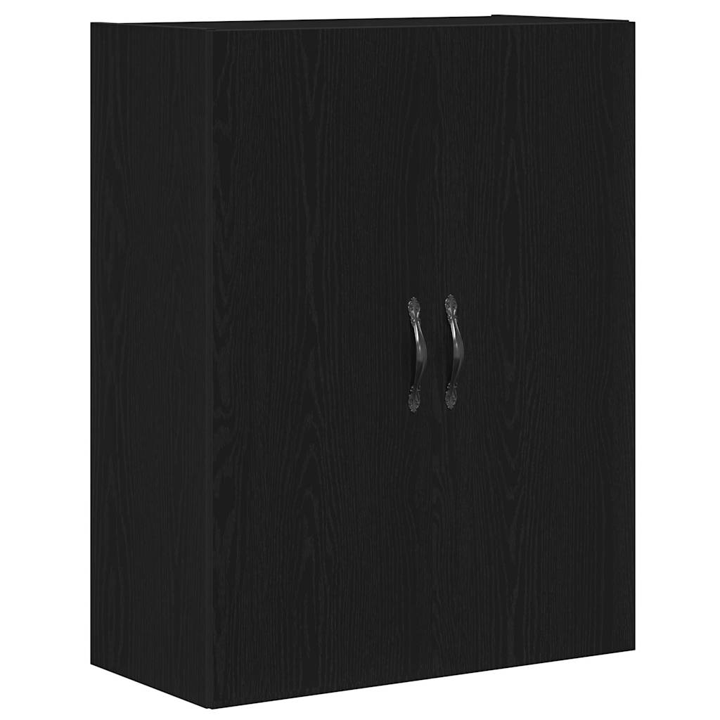 Highboard 2 pcs Μαύρη Οξυά Μηχανική ξυλεία και γυαλί - Pakobazaar