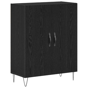 Highboard 2 pcs Μαύρη Οξυά Μηχανική ξυλεία και γυαλί - Pakobazaar