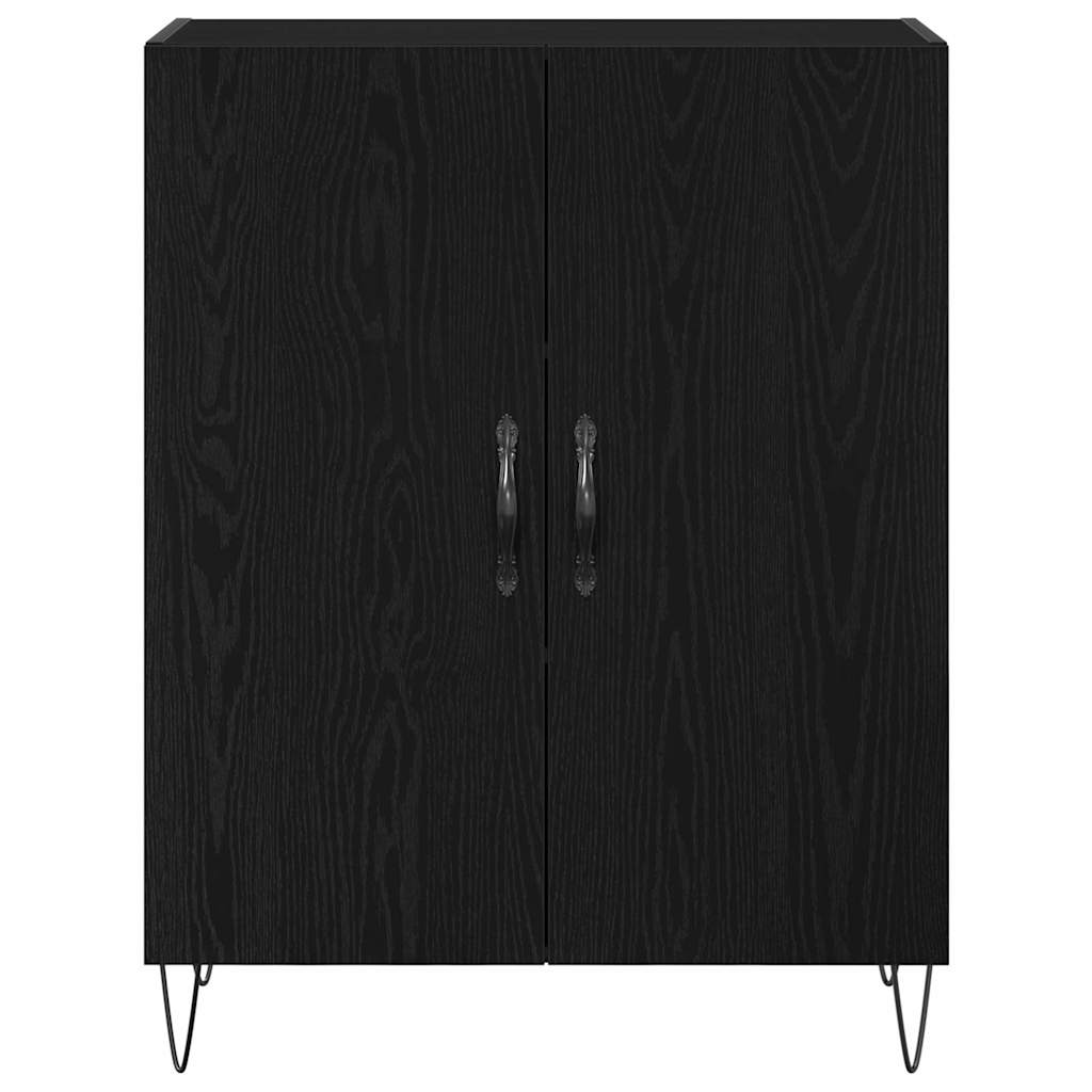 Highboard 2 pcs Μαύρη Οξυά Μηχανική ξυλεία και γυαλί - Pakobazaar