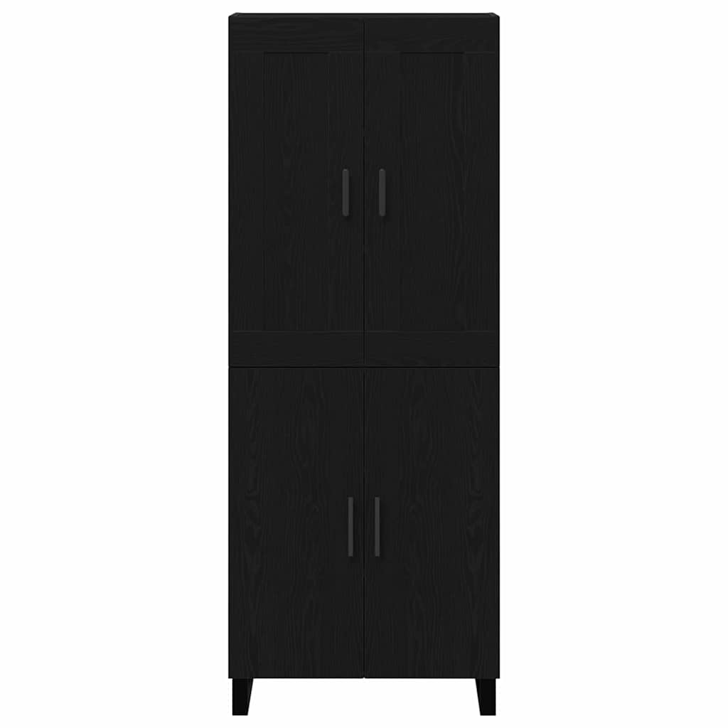 Highboard Μαύρη Οξυά 69,5 x 34 x 180 εκ. Επεξεργασμένο ξύλο
