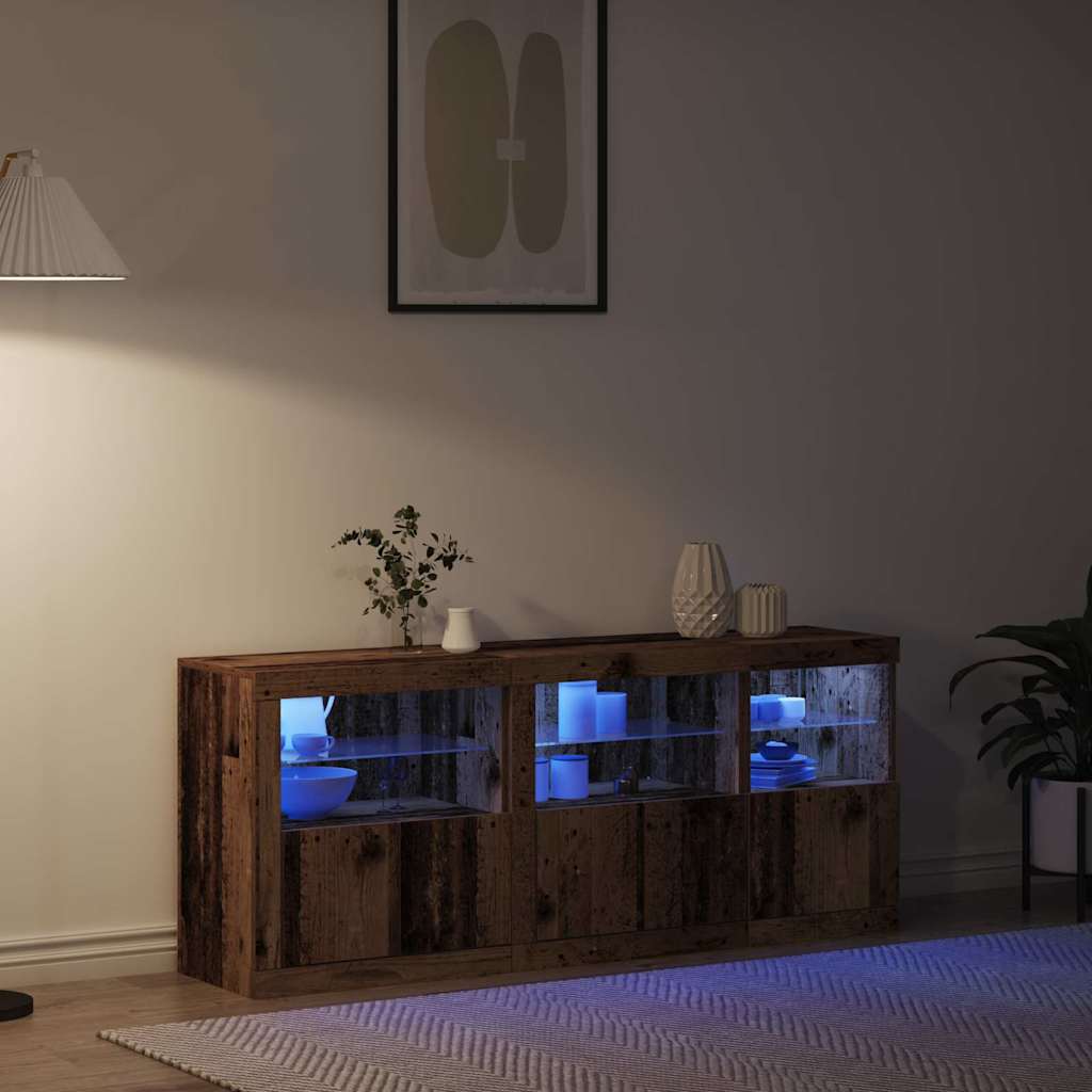 Πλευρικό Τραπέζι LED Παλιό ξύλο 162 x 37 x 67 εκ. - Pakobazaar