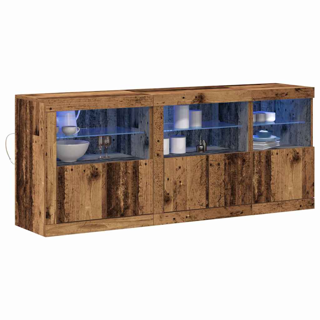 Πλευρικό Τραπέζι LED Παλιό ξύλο 162 x 37 x 67 εκ. - Pakobazaar