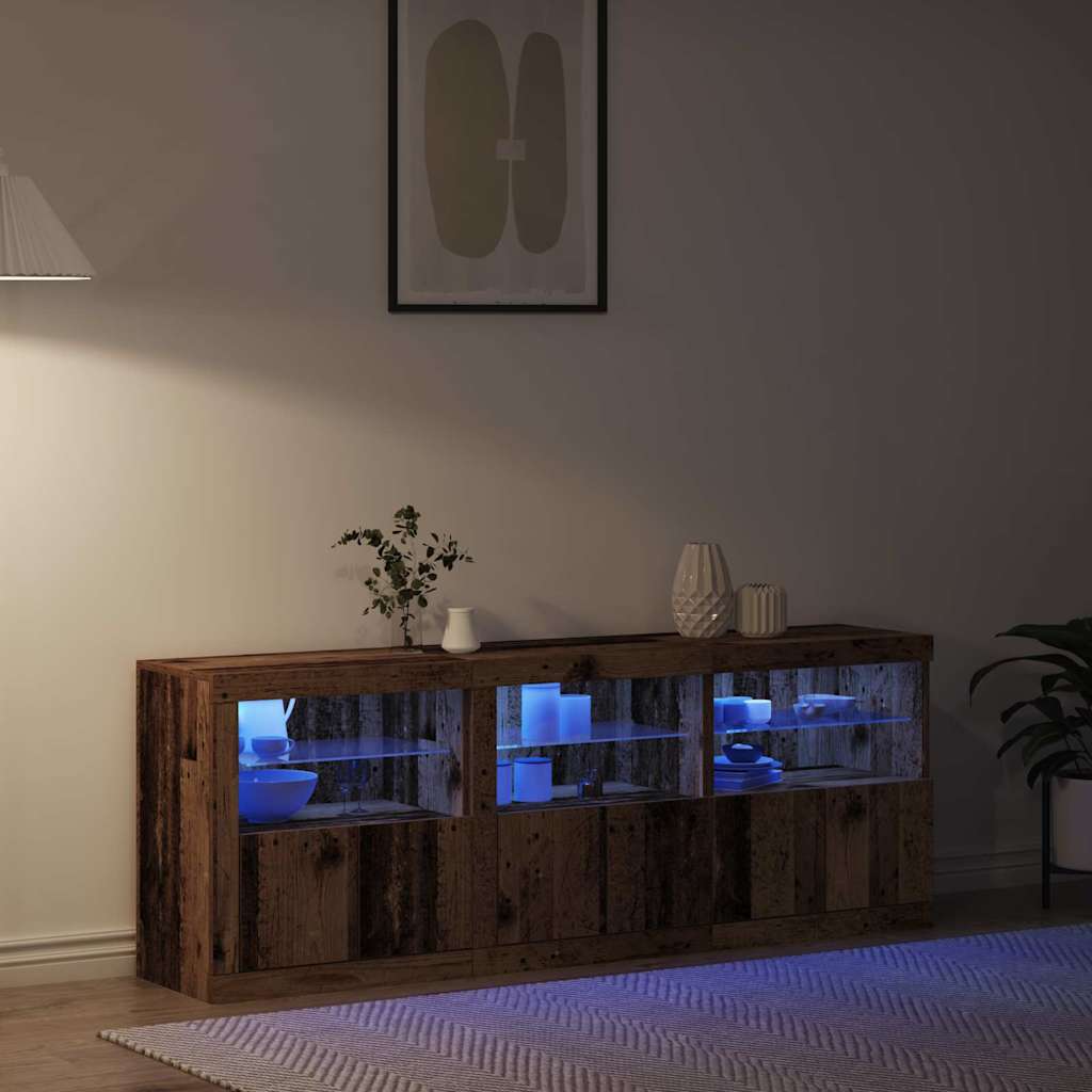 Πλευρικό Τραπέζι LED Παλιό Ξύλο 181 x 37 x 67 εκ. - Pakobazaar