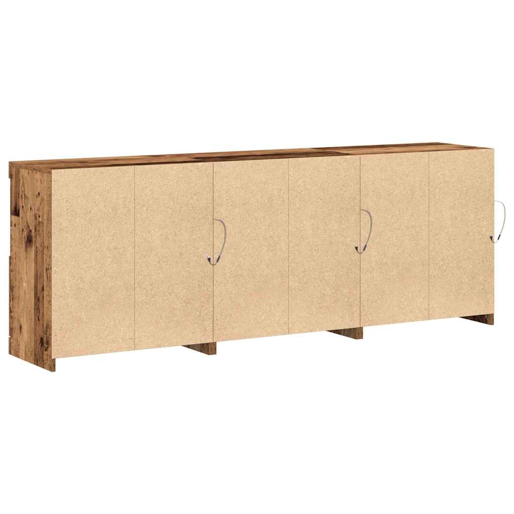 Πλευρικό Τραπέζι LED Παλιό Ξύλο 181 x 37 x 67 εκ. - Pakobazaar