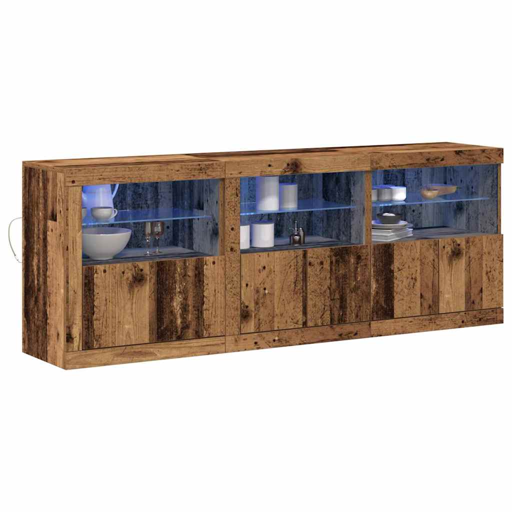 Πλευρικό Τραπέζι LED Παλιό Ξύλο 181 x 37 x 67 εκ. - Pakobazaar