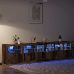 Πλευρικό Τραπέζι LED Παλιό ξύλο 283 x 37 x 67 εκ - Pakobazaar