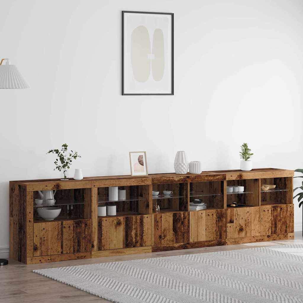 Πλευρικό Τραπέζι LED Παλιό ξύλο 283 x 37 x 67 εκ - Pakobazaar