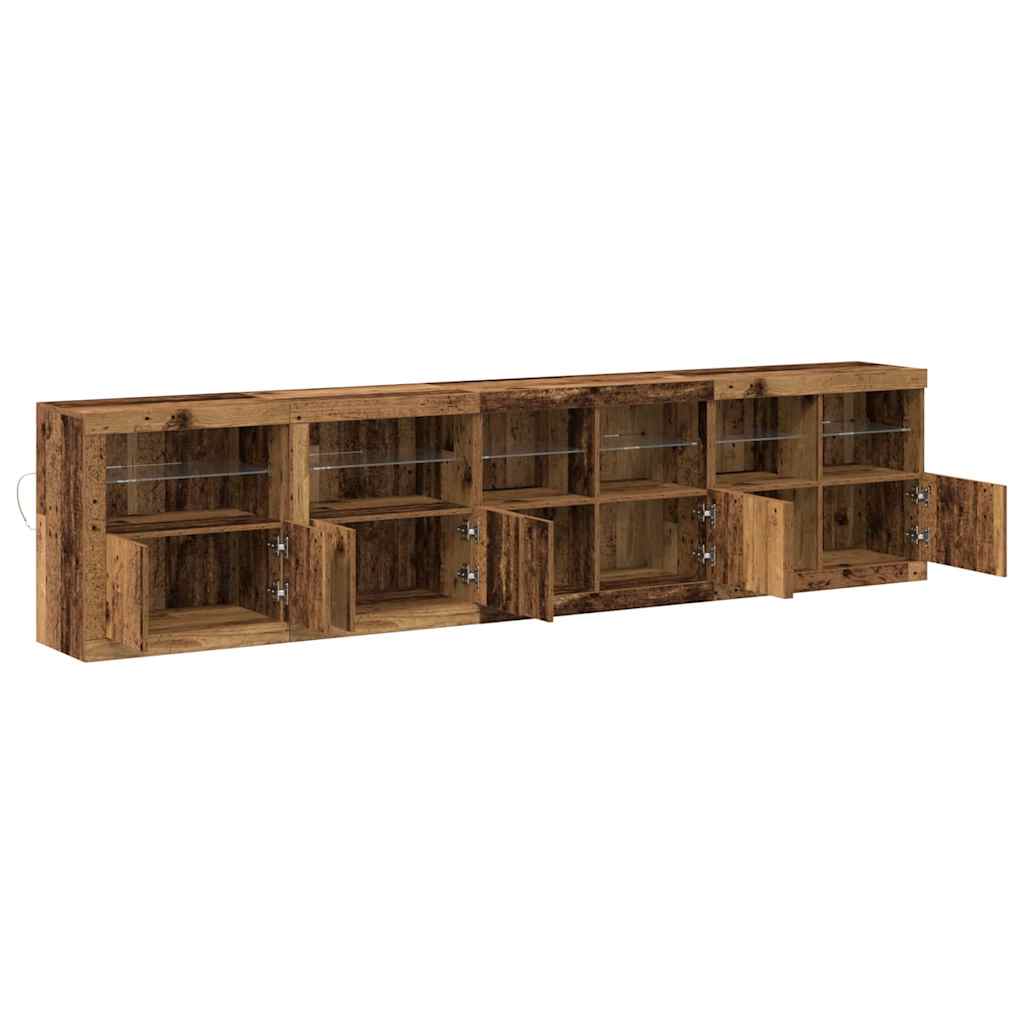 Πλευρικό Τραπέζι LED Παλιό ξύλο 283 x 37 x 67 εκ - Pakobazaar