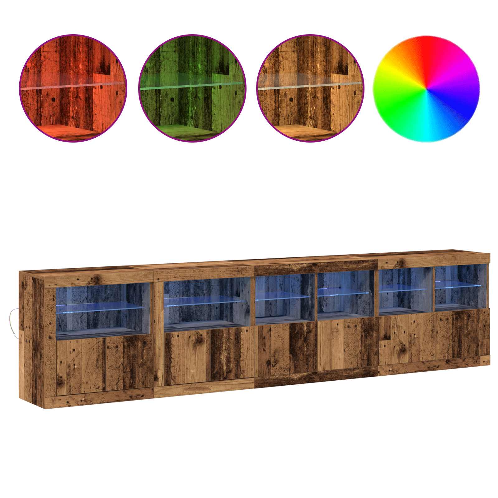 Πλευρικό Τραπέζι LED Παλιό ξύλο 283 x 37 x 67 εκ - Pakobazaar