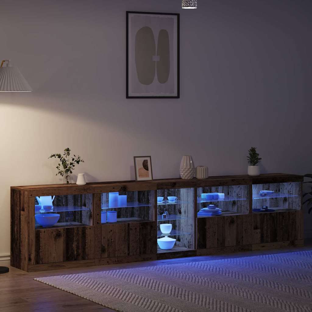 Πλευρικό Τραπέζι LED Παλιό ξύλο 283 x 37 x 67 εκ - Pakobazaar