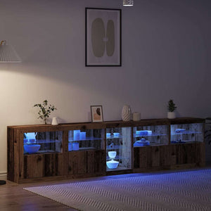 Πλευρικό Τραπέζι LED Παλιό ξύλο 283 x 37 x 67 εκ - Pakobazaar