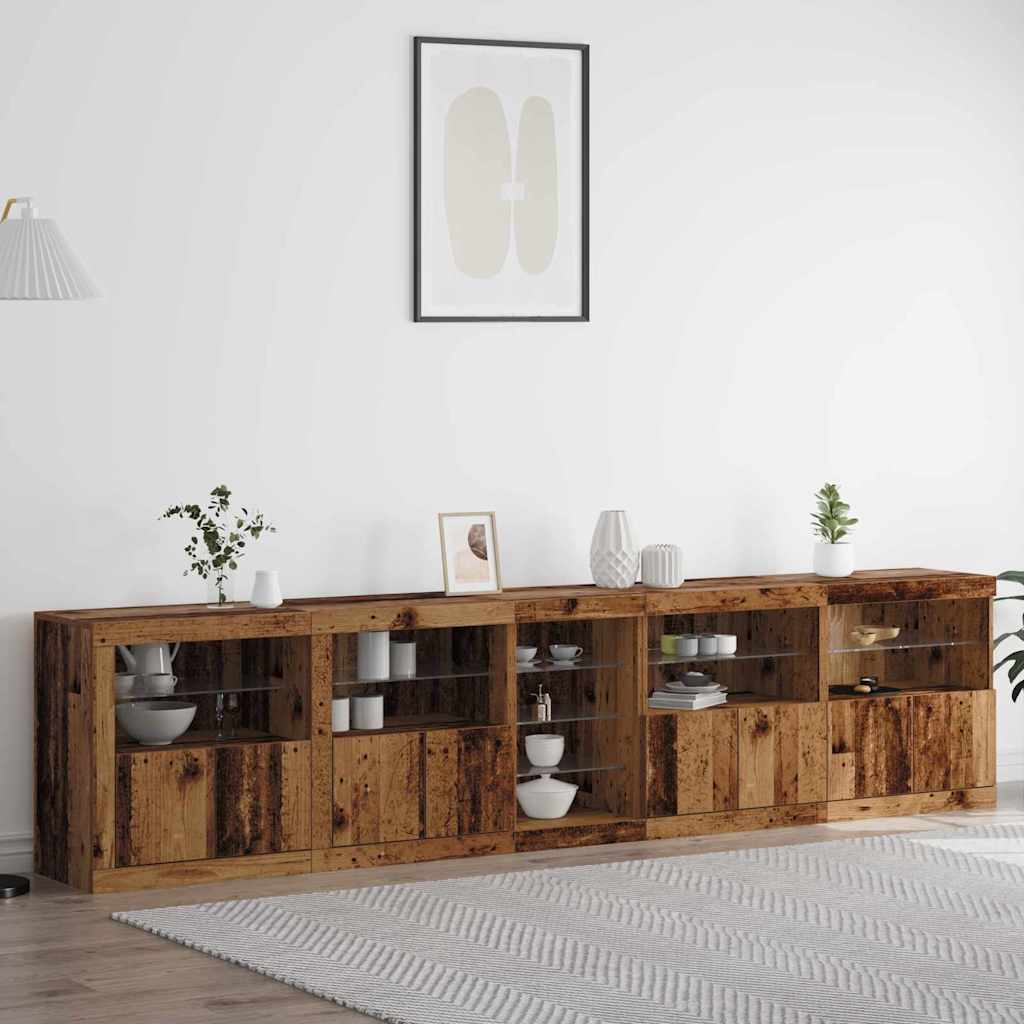 Πλευρικό Τραπέζι LED Παλιό ξύλο 283 x 37 x 67 εκ - Pakobazaar