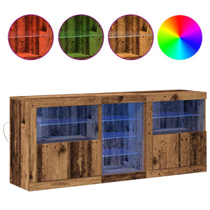 Πλευρικό Τραπέζι LED Παλιό ξύλο 162 x 37 x 67 εκ. - Pakobazaar