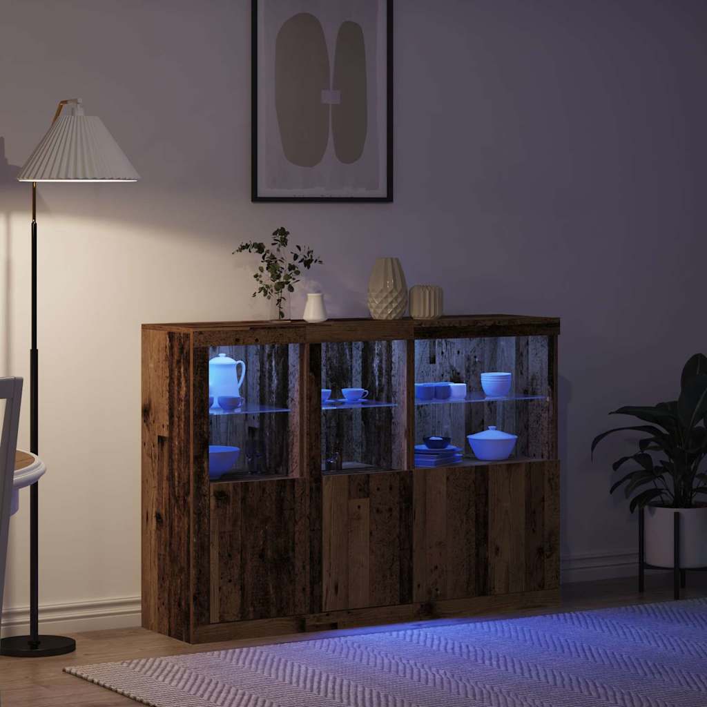 Πλευρικό Τραπέζι LED Παλιό ξύλο 142,5 x 37 x 100 εκ. - Pakobazaar