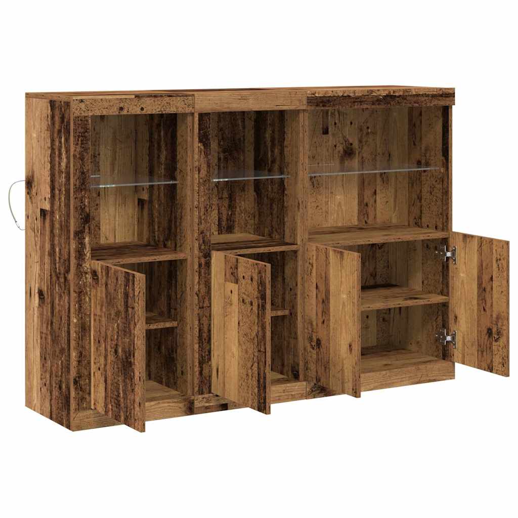 Πλευρικό Τραπέζι LED Παλιό ξύλο 142,5 x 37 x 100 εκ. - Pakobazaar