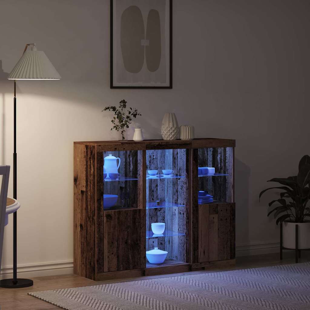 Πλευρικό Τραπέζι LED Παλιό ξύλο 123 x 37 x 100 εκ - Pakobazaar